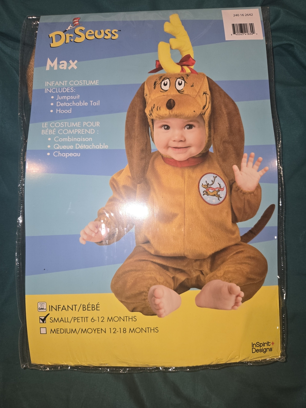 Dr. Seuss Max Infant Brown Dog Costume - Small (6-12 Months)